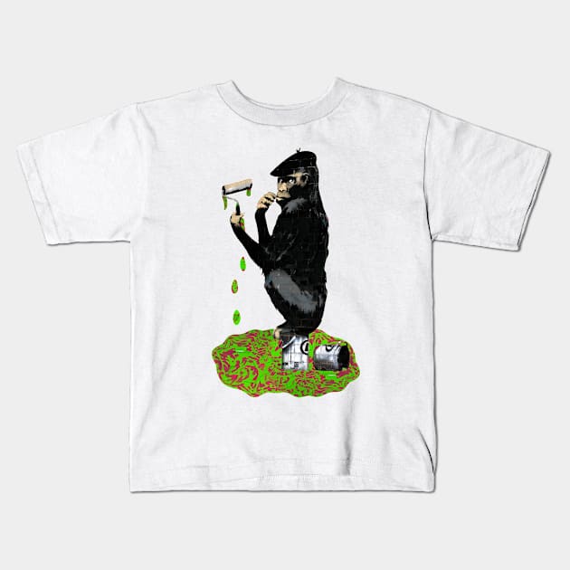 Banksy Chimp Kids T-Shirt by Respire